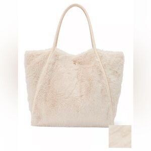 Victoria's Secret Cream Faux Fur Tote